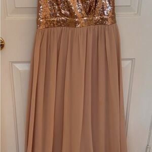 Lulu's Rose Gold Sequin Dress